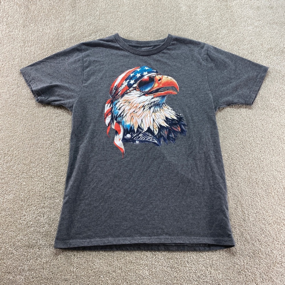 Way to‎ Celebrate Patriotic Shirt Mens Size Medium Eagle Bandana Sunglasses